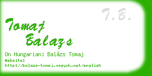 tomaj balazs business card
